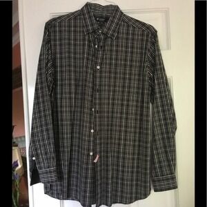 Daniel Cremieux Black & Gray Plaid Shirt L…